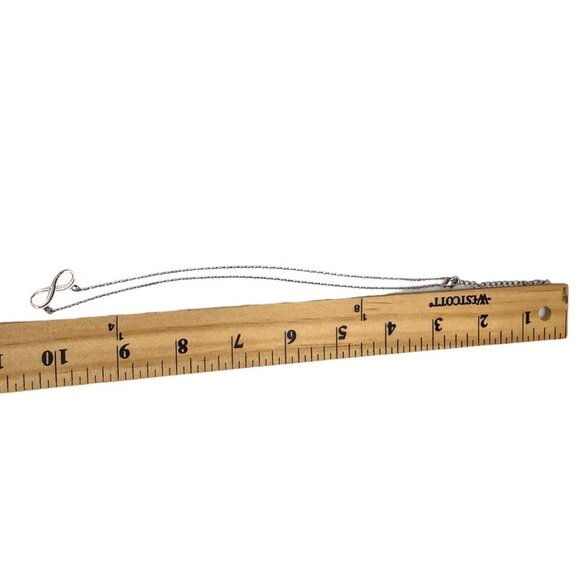 Sterling Silver Infinity Pendant Necklace With Heart Charm Extension - Picture 5 of 10